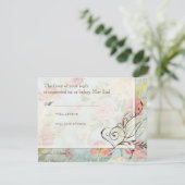 レフルーア牡丹バラチューリップフローラ結婚花 出欠カード (スタンド正面)