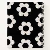 レフルーア02白黒フローラレトロ花 ノートブック (裏面)