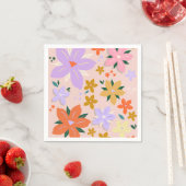 レフルーア04レトロカラフルフローラ スタンダードカクテルナプキン (インサイチュ)