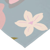 レフルーア06花柄ブルーと赤面フローラ ショートテーブルランナー (コーナー)