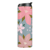 レフルーア06花柄ブルーと赤面フローラ タンブラー (回転左)