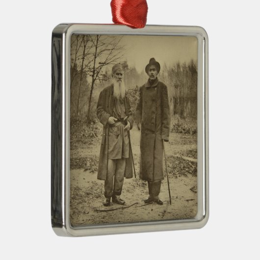 レフ・トルストイおよび作家の格言ゴーキー メタルオーナメント (右)