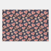 レブクーヘン,ドイツハートクリスマスジンジャーブレッド ラッピングペーパーシート (正面2)