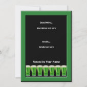 レプラカーンと緑のビール セントパトリックデーパーティ 招待状 (裏面)