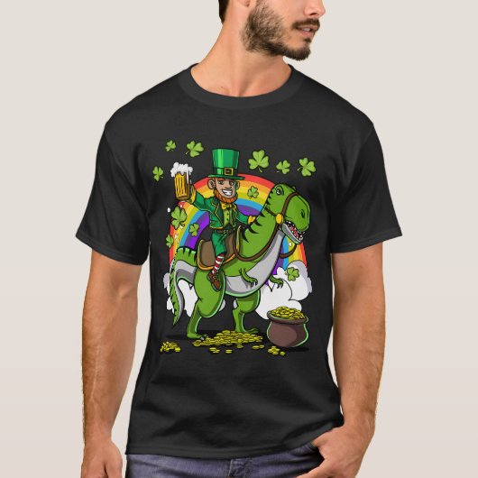 レプラコーンに騎乗するティラノサウルス Tシャツ (正面)