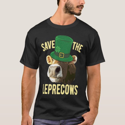 レプラコーン 聖パトリックの日 牛 ユーモア 雌牛 Tシャツ (正面)