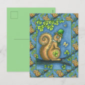 レプラチョーン・アイリッシュ・リス、セント。パトリックの日ラッキー シーズンポストカード (正面/裏面)