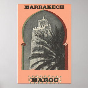 レプリカのヴィンテージのイメージ、マラケシュ、Maroc ポスター