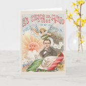 レプリカのヴィンテージのイメージ、Cincoのdelメーヨー1862年 カード (黄色い花)