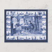 レプリカのヴィンテージの郵便はがき、デルフトの青いデザイン ポストカード (正面)