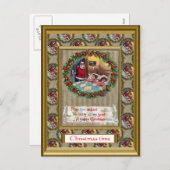 レプリカビンテージクリスマスカード， 1930年代 シーズンポストカード (正面/裏面)