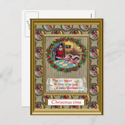 レプリカビンテージクリスマスカード, 1930年代 シーズンポストカード (正面/裏面)