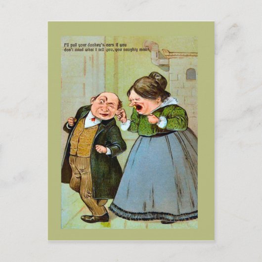 レプリカヴィンテージはがき、ユーモア、カップル1 ポストカード (正面)