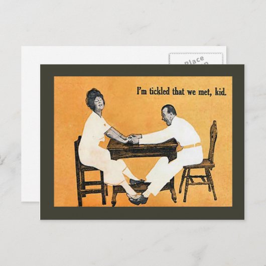 レプリカヴィンテージはがき、私は私たちは会っておかしい、kid ポストカード (正面/裏面)