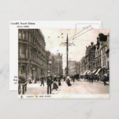レプリカヴィンテージイメージ、カーディフ、セントメアリー通り ポストカード (正面/裏面)