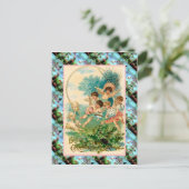 レプリカヴィンテージイースターのカード、卵を持つチェルブ シーズンポストカード (スタンド正面)