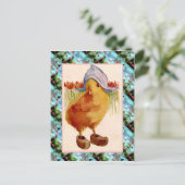 レプリカヴィンテージイースターカード、キャッグ付きシック シーズンポストカード (スタンド正面)