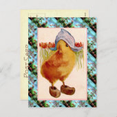 レプリカヴィンテージイースターカード、キャッグ付きシック シーズンポストカード (正面/裏面)