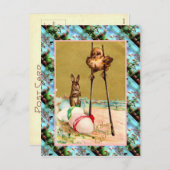 レプリカヴィンテージイースターカード、スチルのシック シーズンポストカード (正面/裏面)