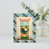 レプリカヴィンテージイースターカード、鶏肉と卵 シーズンポストカード (スタンド正面)