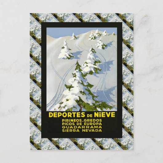 レプリカヴィンテージスキーポスター、Picos de Europa ポストカード (正面)