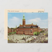 レプリカヴィンテージデンマーク、コペンハーゲン、市役所 ポストカード (正面/裏面)