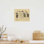 レプリカヴィンテージフランス、ビーチ上のおもしろい ポスター (キッチン)