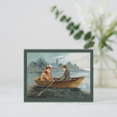 レプリカヴィンテージポストカード、恋人のボート ポストカード (スタンド正面)