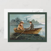 レプリカヴィンテージポストカード、恋人のボート ポストカード (正面/裏面)