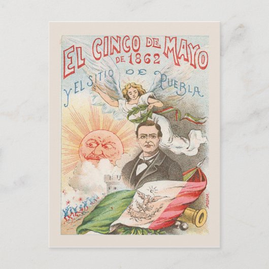 レプリカヴィンテージポストカードCinco de mayo 1862 ポストカード (正面)