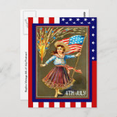 レプリカヴィンテージ7月4日祝、私と一緒に ポストカード (正面/裏面)