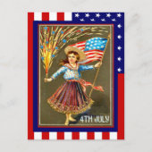 レプリカヴィンテージ7月4日祝、私と一緒に ポストカード (正面)