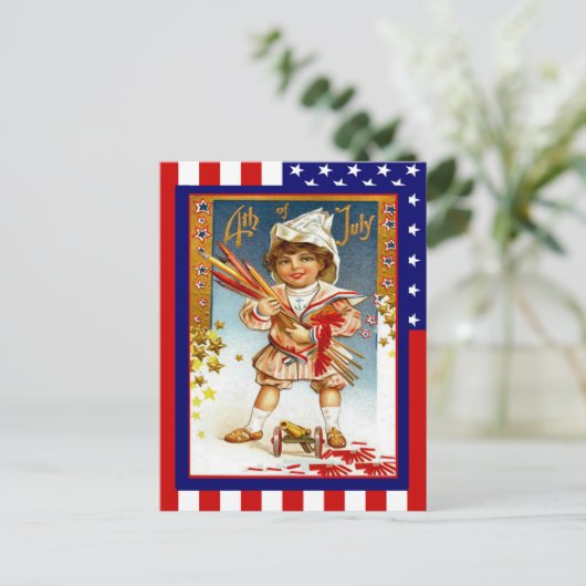 レプリカヴィンテージ7月4日、オモイ砲を搭載した少年 ポストカード (スタンド正面)