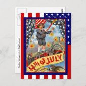 レプリカヴィンテージ7月4日、爆竹の少年 ポストカード (正面/裏面)