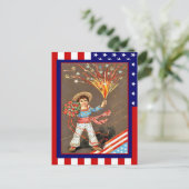 レプリカヴィンテージ7月4日、花の爆竹 ポストカード (スタンド正面)