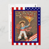 レプリカヴィンテージ7月4日、花の爆竹 ポストカード (正面/裏面)