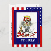 レプリカヴィンテージ7月4日、花火の危険性 ポストカード (正面/裏面)