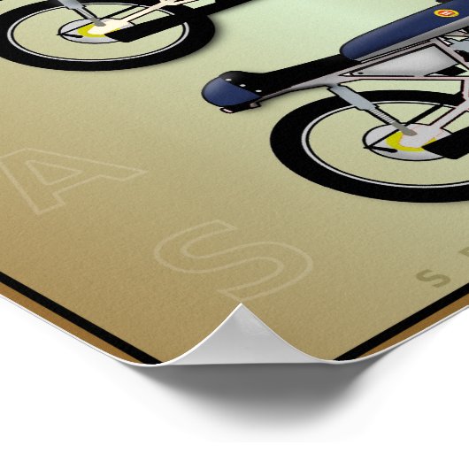 レプリカ(カフェレーサーのオートバイのアートポスター) ポスター (角)