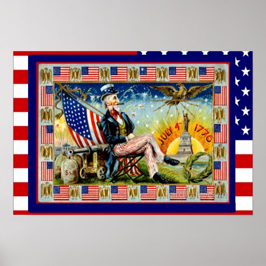 レプリカ・ヴィンテージ・イメージ、7月4日» ポスター (正面)