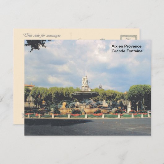 レプリカ ヴィンテージ, エクス=アン=プロヴァンス, グランド フォンテーヌ ポストカード (正面/裏面)