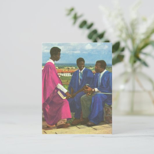 レプリカ ヴィンテージ 大学の学生、アクラ、ガーナ ポストカード (スタンド正面)