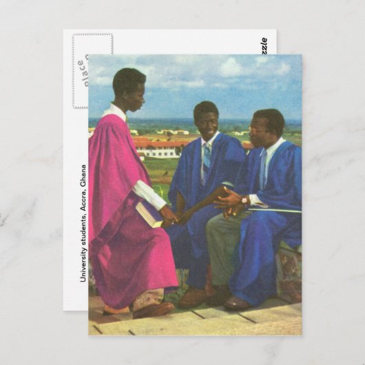 レプリカ ヴィンテージ 大学の学生、アクラ、ガーナ ポストカード (正面/裏面)