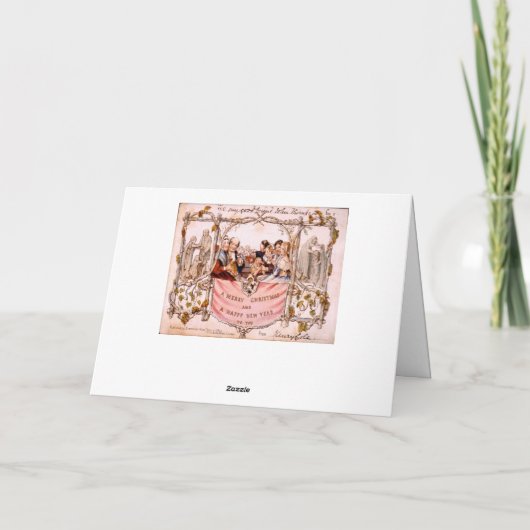 レプリカ、旧式な初めてのクリスマスカード1843年、 シーズンカード (裏面)