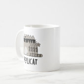 レプリケートおもしろいされたCat Pun コーヒーマグカップ (正面左)