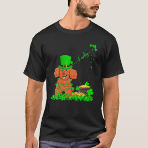 レプレおもしろいチョンハットラッキートイプードルドッグサンパトリ Tシャツ