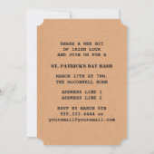 レプレおもしろいチョーンバッジセントパトリックの日パーティー 招待状 (裏面)