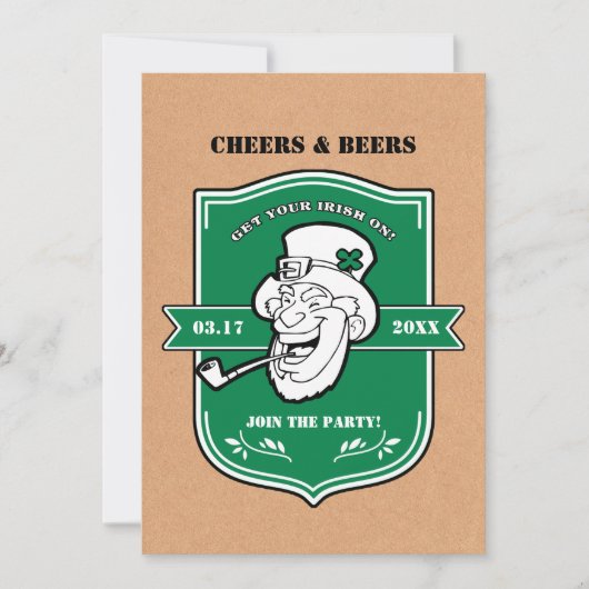 レプレおもしろいチョーン・セント・パトリックの日パーティー 招待状 (正面)