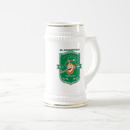 レプレおもしろいチョーン・バッジ聖パトリックの日 ビールジョッキ