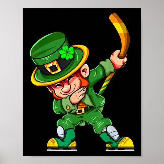 レプレおもしろいチョー遊ンホッケーSt patricks dayスポーツ ポスター (正面)
