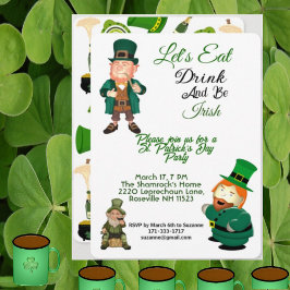 レプレおもしろいチョー食べンドリンクIrishSt patricksパーティー 招待状